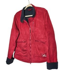 Moxie‎ Equestrian Cavallero Red Jacket Full Zip Pockets No hood Sz M